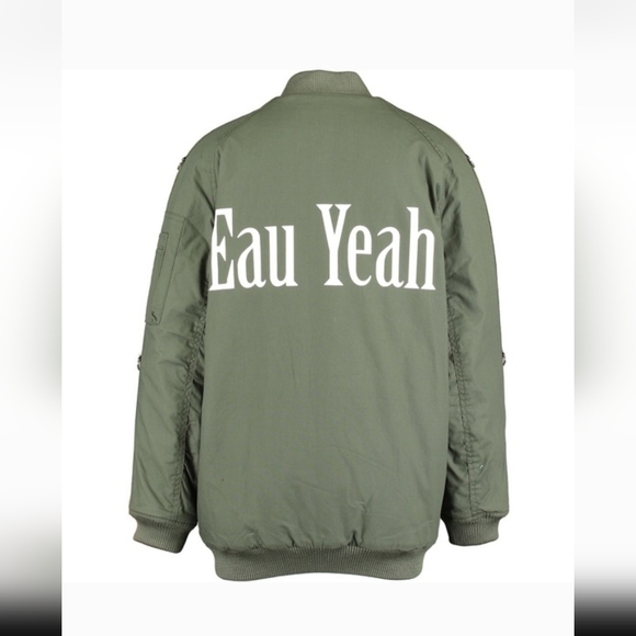 Zoe Karssen Eau Yeah Military Bomber Jacket Olive Army Green